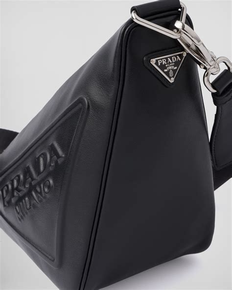 prada trisngle bag|Prada triangle leather shoulder bag.